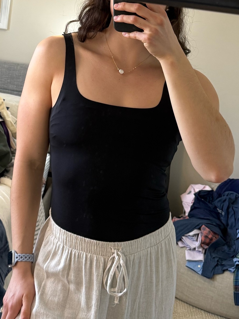 Zara Square Neck Black Bodysuit